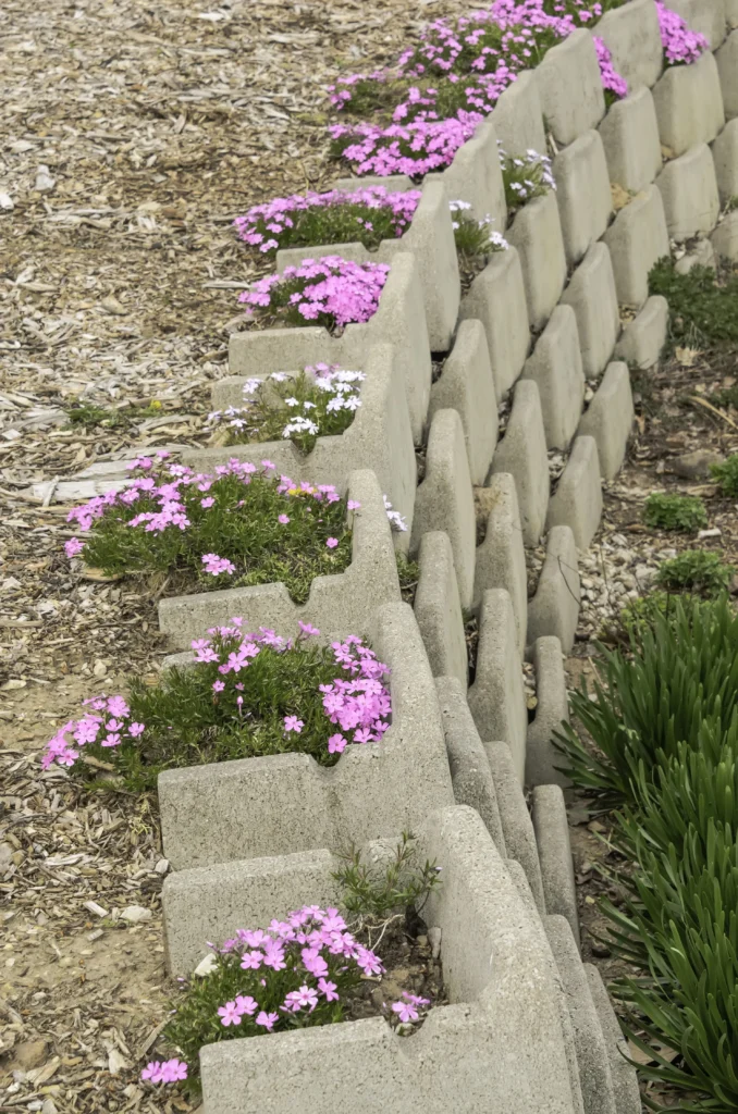 floral accents pink and white phlox growing